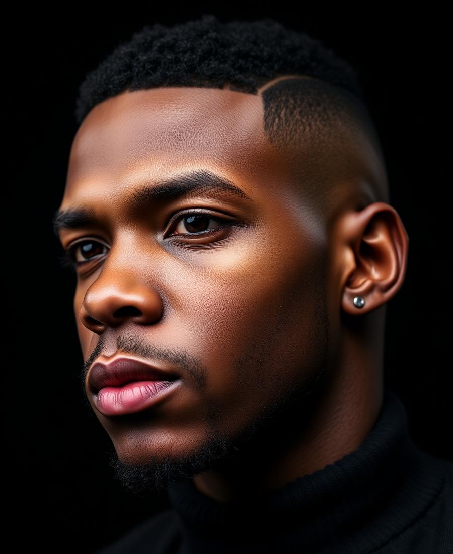 Sharp skin fade haircut