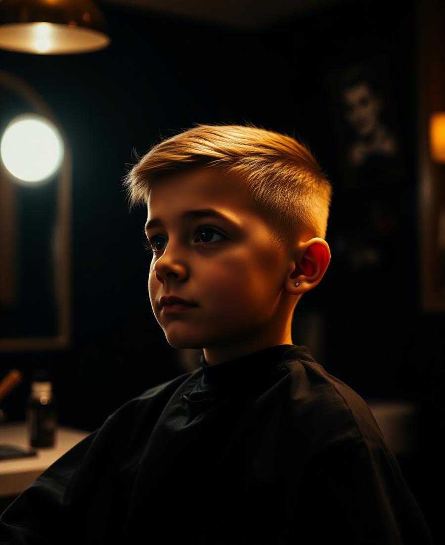 Child getting a haircut